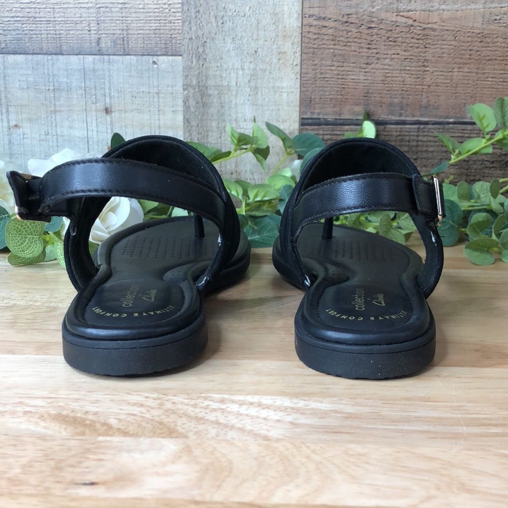 Clarks Reyna Glam Slingback Thong Sandals Black, 6.5M - Picture 4 of 6